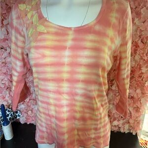 T Co XL Tie Dye 3/4 Quarter Shirt